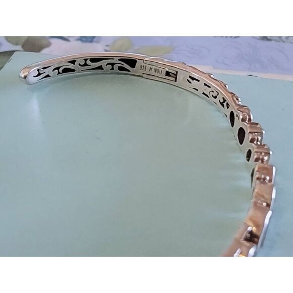 NWOT~ARTISAN CRAFTED Genuine Amethyst 925 Sterling Silver Swirl Cuff Bracelet - Picture 5 of 5